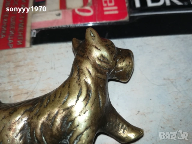 ЗАЯВЕНО-Шотландски териер-КУЧЕ МЕД МЕСИНГ-ВНОС ФРАНЦИЯ 0609251636, снимка 8 - Антикварни и старинни предмети - 51626370