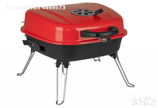 Барбекю Muhler, червено с капак, 40x40cm, снимка 1
