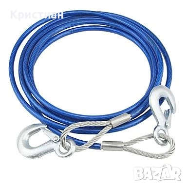 Силно стоманено въже кука 5T / 4 м – Авто ремък теглене комплект, снимка 3 - Аксесоари и консумативи - 52412813