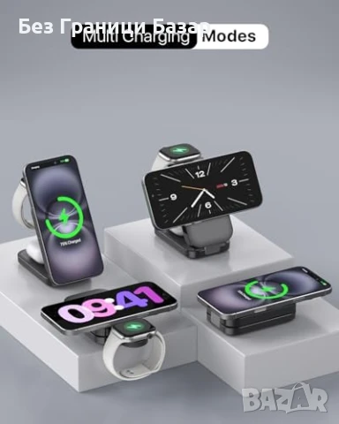 Ново 3 в 1 Сгъваемо Зарядно MagSafe iPhone 16/15/14/13 + Watch AirPods, снимка 7 - Друга електроника - 50636824
