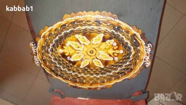 Декоративна дървена купа или чиния ръчно направена 38см / 27см, снимка 11 - Други - 52918725