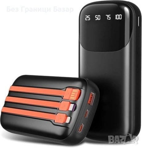 Нова Преносима батерия 48600mAh 22,5W USB-C + 3 порта кабели Power bank