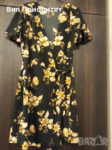 Копринена рокля с къс ръкав модел "Прегърни ме",стилен принт, прохладна дишаща комфортна лятна матер, снимка 11 - Рокли - 37587140