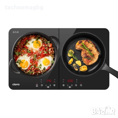 Преносим двузонов индукционен котлон CIARRA CUTIH2 , 2800W