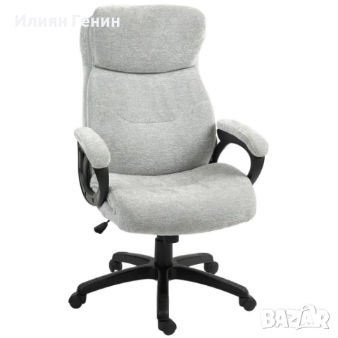 Офис стол HOMCOM, стол за бюро, въртящ се, функция люлеене, снимка 11 - Столове - 52015088