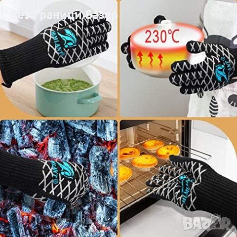 Нов Високотемпературни Грил Ръкавици с Трислойна Защита за скара печене, снимка 6 - Други стоки за дома - 43501671