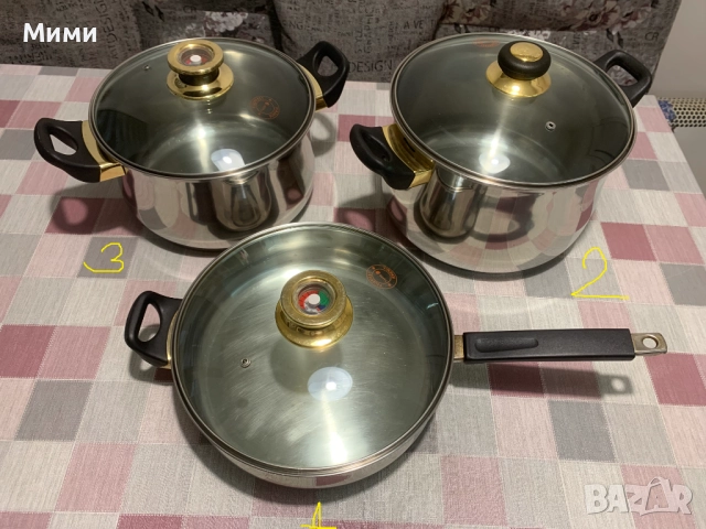 Тиган и 2 бр тенджери всички на испанската фирма FAGOR, снимка 2 - Съдове за готвене - 52077886