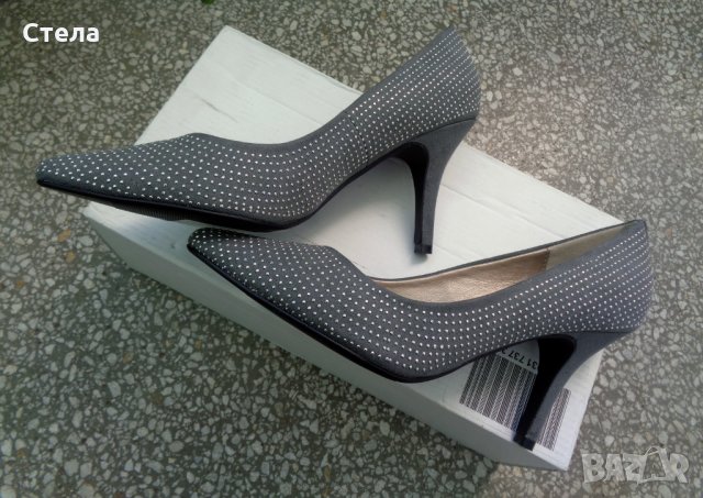 Дамски елегантни обувки Victoria Delеf, нови, с кутия, сиви, снимка 5 - Дамски обувки на ток - 28239342