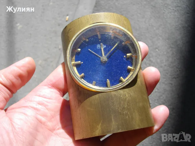 КОЛЕКЦИОНЕРСКИ БРОНЗОВ 8 ДНЕВЕН БУДИЛНИК PIERLYS FRANCE , снимка 3 - Антикварни и старинни предмети - 49403946