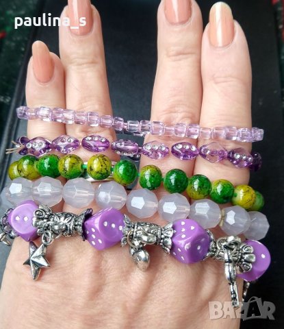 Лот от гривни на еластичен силикон, снимка 2 - Гривни - 40838365