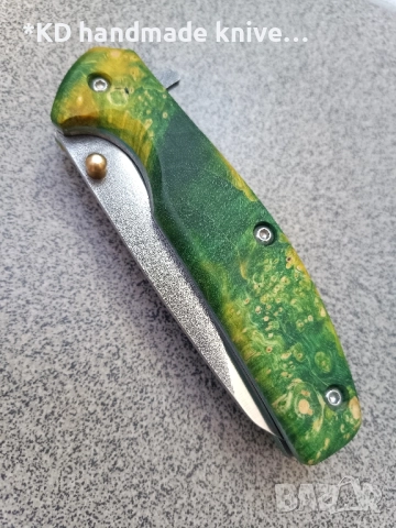 Сгъваем нож ръчно изработен от N690co стомана, снимка 3 - Ножове - 51446525