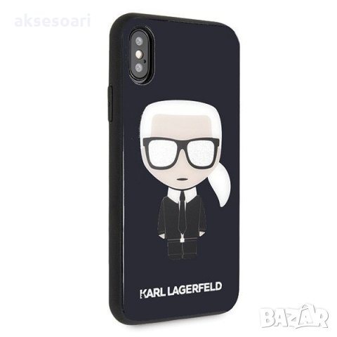 Karl Lagerfeld Hardcase Iconic Karl Glitter - дизайнерски кейс за iPhone X / XS, снимка 2 - Калъфи, кейсове - 28615826