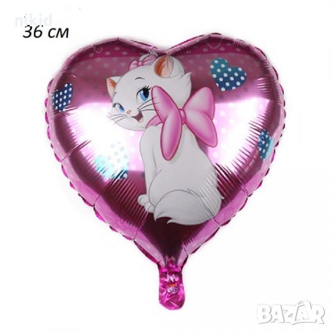 2 вида Коте Мари Marie сърце фолио фолиев балон хелий и въздух парти, снимка 2 - Други - 26330317