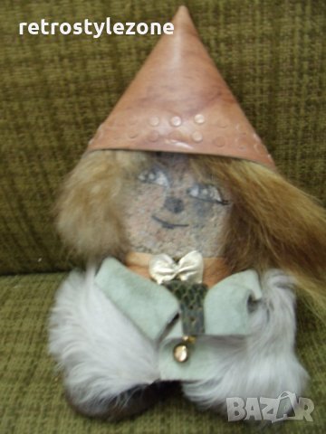 № 4217 стара фигура / кукла от камък и кожа   - размер 20 / 11 / 9 см , снимка 5 - Други ценни предмети - 28724864