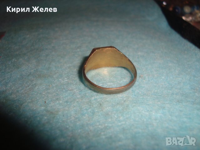 СТАР БРОНЗОВ СКЪПОЦЕНЕН ПРЪСТЕН с 3 ФАСЕТИРАНИ ЦИРКОНА МАЙСТОРСКА ЮВЕЛИРНА ИЗРАБОТКА 26818, снимка 6 - Антикварни и старинни предмети - 34840675