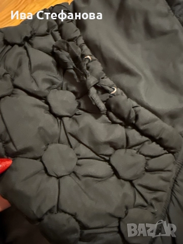  Страхотно  черно кукленско кокетно  ново елегантно шушляково яке баклавички широка шал яка Л/ХЛ, снимка 2 - Палта, манта - 52626179