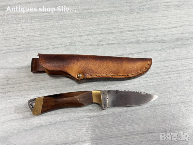 Кован нож за дране с кожена кания. №3827, снимка 2 - Антикварни и старинни предмети - 40435503