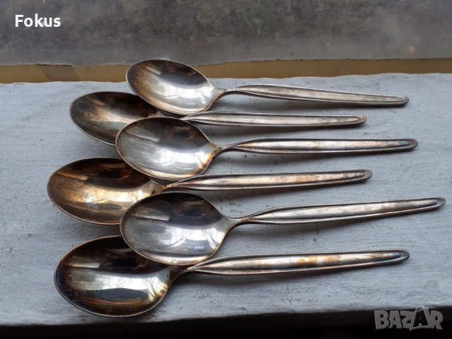 Комплект луксозни маркови дебело посребрени лъжици WMF