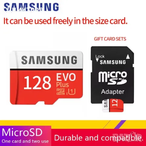 SD memory памет карта Samsung 128gb плюс SD адаптер, снимка 8 - Карти памет - 49962455