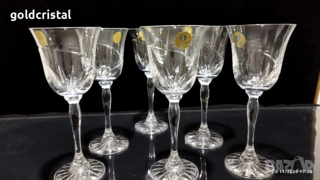 кристални чаши за вино , снимка 6 - Антикварни и старинни предмети - 23518686