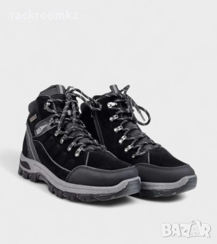 Юношески зимни боти в черно с дебела подметка и страничен цип – B2282-1, снимка 4 - Дамски боти - 52402174