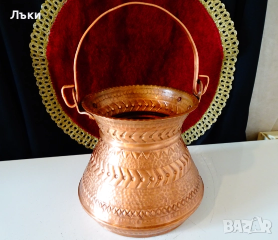 Медно менче,медно котле,2 л.,кована чиста мед., снимка 8 - Антикварни и старинни предмети - 52859499