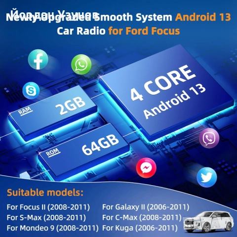 Мултимедийна система с Андроид за Ford, снимка 4 - Части - 52381966