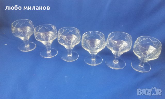 Кристални чаши за концентрат, столче, гравюра 6 бр, снимка 3 - Чаши - 39056789