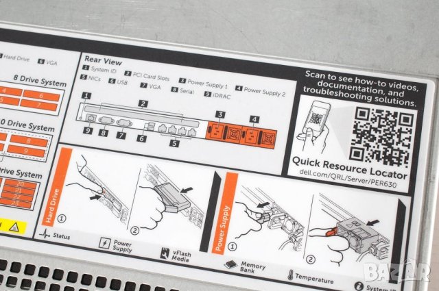 Сървър Dell PowerEdge R630 Rack Server E5-2690v3/ 128GB/ 600GB, снимка 5 - Работни компютри - 43723536