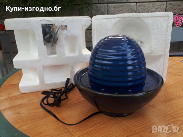 Порцеланов фонтан - синя топка, снимка 4 - Градински мебели, декорация  - 37204513