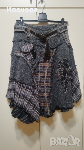 Зимна пола съчетание между плетиво и плат , снимка 6 - Поли - 44846918