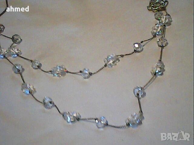 красиво колие от естествен стаклени кристали, снимка 1