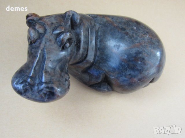  Легнал хипопотам от сапунен камък, с нова, по-ниска цена, снимка 2 - Декорация за дома - 32480858