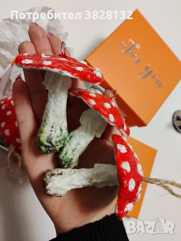 играчки за елха ръчна изработка - гъбки, снимка 17 - Кукли - 51924229