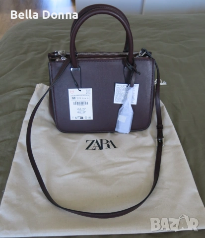ЗАРА Дамска мини градска чанта/ ZARA Mini city bag, цвят бордо, снимка 7 - Чанти - 53603517