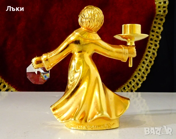 Позлатен бронзов свещник Ангел,BMF,модел Play Light. , снимка 5 - Антикварни и старинни предмети - 52900455