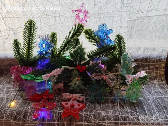 Коледни играчки от епоксидна смола , снимка 4 - Ръчно изработени сувенири - 48413584