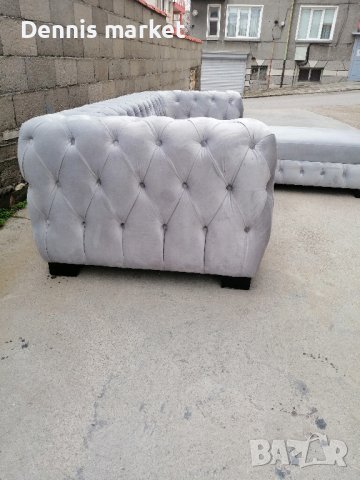 Триместен диван с копчета, снимка 5 - Дивани и мека мебел - 39909175