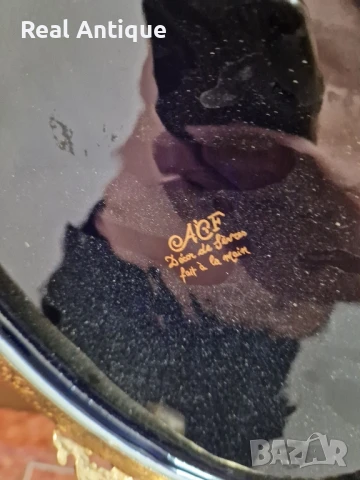 Уникално голямо антикварно порцеланово плато с бронзови орнаменти , снимка 10 - Декорация за дома - 51041286