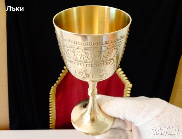 Английски бокал,чаша за вино,барок,бронз. , снимка 5 - Антикварни и старинни предмети - 33670061