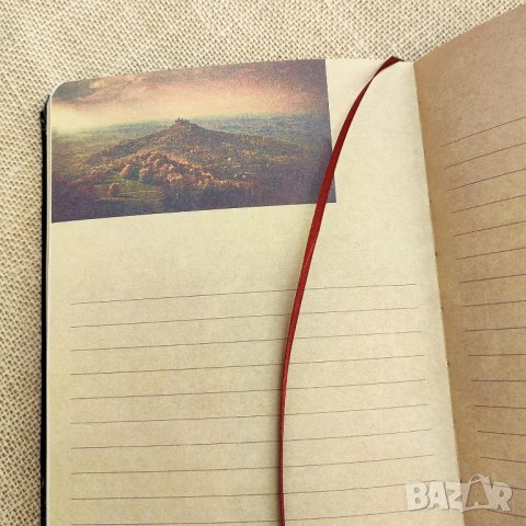 Ръчно подвързан бележник във винтидж стил с твърди корици и цветен печат, снимка 10 - Други - 43251026