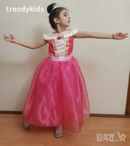 Разкошна рокля на Спящата красавица и Белл+подарък коронка , снимка 4 - Детски рокли и поли - 28468672