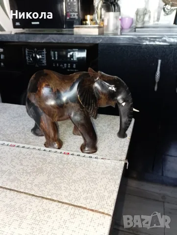 Дядо Коледа в златни одежди,слон от абанос-4кг., снимка 9 - Статуетки - 50282140