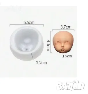 3D бебешко лице глава дете силиконов молд форма декорация торта фондан шоколад и др.