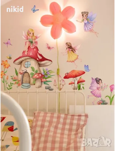 Фея Феи на гъбки приказка самозалепващ стикер лепенка за стена мебел за детска стая, снимка 2 - Други - 47374807