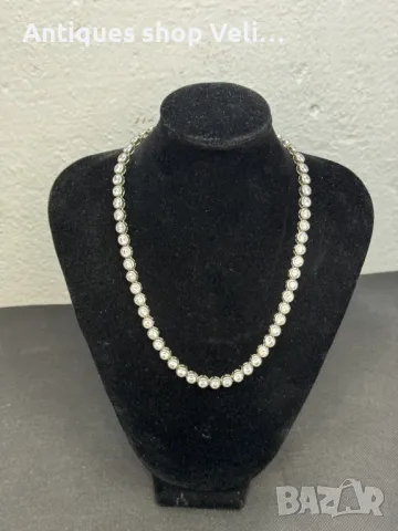 Сребърно колие с циркони №6281 