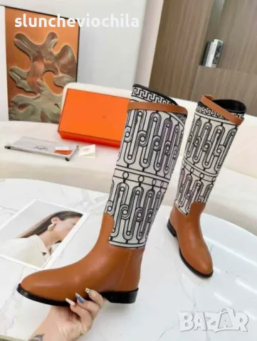 Дамски ботуши Hermes 37-38 Налични, снимка 2 - Дамски ботуши - 50095284