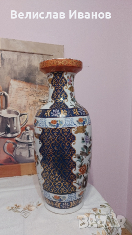 Голяма азиатска ваза в отлично състояние. Изключително красива и запазена., снимка 4 - Вази - 44901248