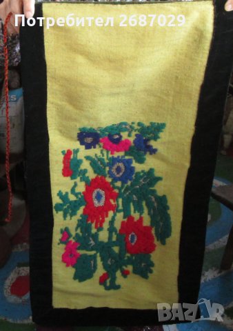 красива стара престилка от носия с бродерия, жълта, с цветя, снимка 4 - Антикварни и старинни предмети - 28940675