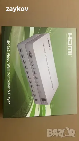 4K 3x3 HDMI Video Wall Controller USB SD Card HDMI 1.4 Compliant 1 HDMI/DVI вход 9 HDMI изход TV, снимка 2 - Друга електроника - 49581389